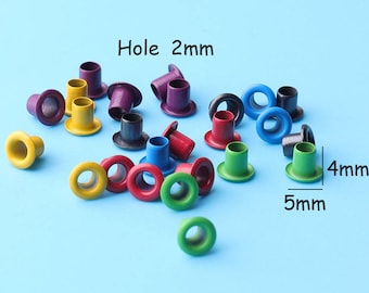 100pcs Eyelets Grommets Happy colorful 2mm Hole Rivet Studs for Leather craft Shoes Canvas Clothes making Children DIY eyelets 5*4mm jy18