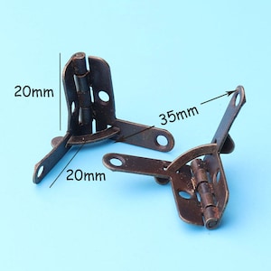 10PCS BOX Hinges - Fixed Ear Gift Box Aircraft Gemel Supplies antique bronze box Ear hinges Box hinge hardware hinges 35*20*20mm HY22
