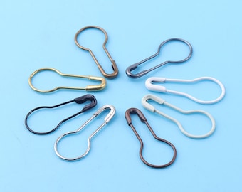 100pcs Bulb Safety Pins 21'9mm ear ring Pear Shape Safety Pins Stitch Markers Safety Pins Pear safety pins 20mm(h)