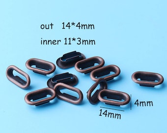 50pcs  Grommets Eyelets 11*3mmHole - Oblong/ Antique Bronze Prong Fit •  METAL EYELETS Grommets   -14*4mm jy3