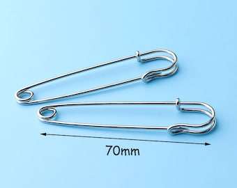 12pcs scialle pin - maglia pin spilla di sicurezza abbigliamento, gioielli spille, pins di panno, perno d'argento, spille di sicurezza, pins.high qualità perni 70mm bz6