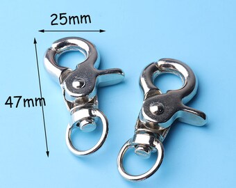 6pcs Swivel Hook Keychain   Classic Lobster Swivels  Silvery  metal swivel snap hooks  47*25mm