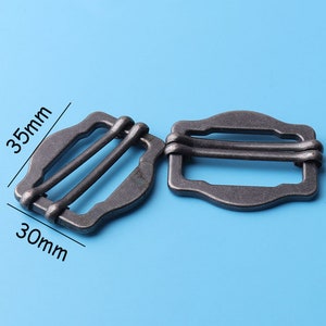 2pcs Belt Adjuster Sliders Gunmetal black Flat Metal Slide Buckle  Strap Keeper Leathercraft Bag for 1&#39;&#39;1/4inch webbing slide 35*30mm fk35