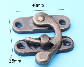 6sets Antique Lock / Bag Lock / Box Lock / Bag Accessories / Bronze box Lock Metal lock lock fashion bag locks-40-35mm loc17