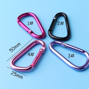4pcs Carabiner Clips ~ Spring Belt Snap Key Chain 2''inch length  ~ Keyring Key Ring MOUNTAIN CLIMBING, Ziplining Pendant 50*25mm gho2