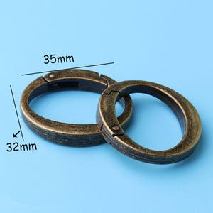6pcs Key Ring Oval Bronze Flat Split Ring for Keychains, DIY Keychain Supplies,  Oval Metal Key Rings 35*32mm gho9