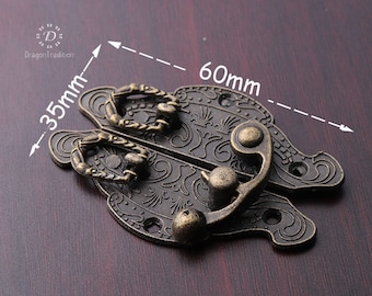 1 set Ancient box  Hasp - Jewelry Wooden Box Lock Catch Latches For Journals Buckle Clasp Hardware gift box lock 60*35mm