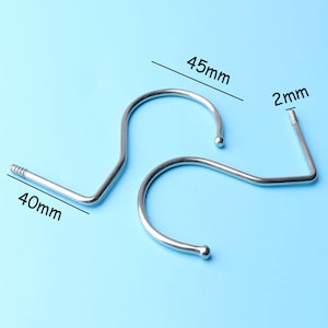 4pcs Coat Rack, Coat Hanger, Hand Forged Metal, Blacksmith  S hook with screw box hook  40*45*2mm gg11