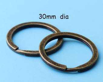 12pcs O rings jump rings 1'1/8inch bronze jumpe rings, silver O rings, bag making supplies, bag making Jump Rings -30mm gke5