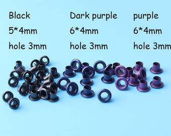 100pcs coloré des œillets œillets 3mm trou de Rivet goujons pour cuir artisanat chaussures vêtements de toile faisant Decorations5 DIY * 4ou 6 * 4mm jy17