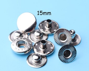 50 set di bottoni automatici da cucire in metallo da 15 mm, bottoni automatici ...