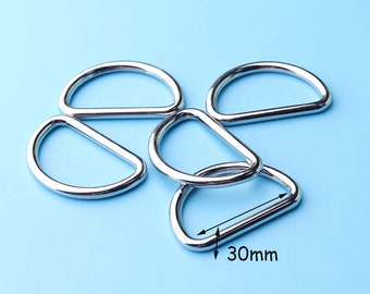 2pcs D Rings, 1''1/4inch SIlver  Finish, Handbag Purse Bag Making Hardware Supplies,D ring ribbon d ring high quality   30mm dri14