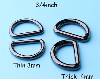 Metal D Ring, gunmetal black , High Quality, for Webbing Strap, 3/4inch Handbag Hardware D rings 20 mm dri5