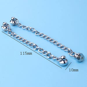 2sets métal placage chaîne crochet bague longe aumônière souple Housse étui pour iPhone--115 * 10mm CD18