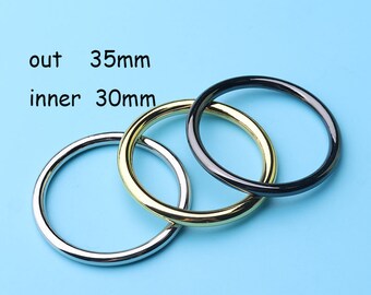anillos bolsos y correas 2pcs círculo anillos, collar para perros, arnés de anillos O anillos de Metal 35mm a