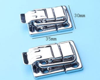 fait à la main 2sets Verrou serrure cadenas ouvert tronc attraper boîte bascule cas dessiner verrou sac fermeture fermeture coffre valise Cabinet - 35 * 30 mm fk2