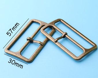 2pcs Bronze Belt Buckle - Belt Making Supplies,DIY Buckle Hardware for 2''inch webbing with moving bar buckles 57*30mm fk33