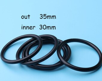 2pcs black O rings jump rings 1"1/8inch  black bag making rings, bag making belt supplies decoration o rings 35mm out yq14