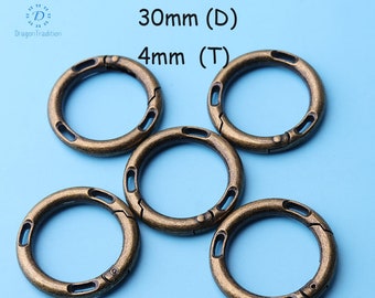 4pcs O rings Bronze Alloy Oval Rings,   Handbag Hardware/Purse Hardware/Purse Supplies/ Strap Rings 30mm