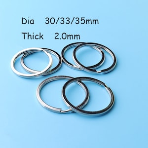 12pcs Ring Key Chain Connector Flat Split Key Ring for Keychains, DIY Keychain Supplies bag making ,30/33/35mmdia  Key rings  gke16