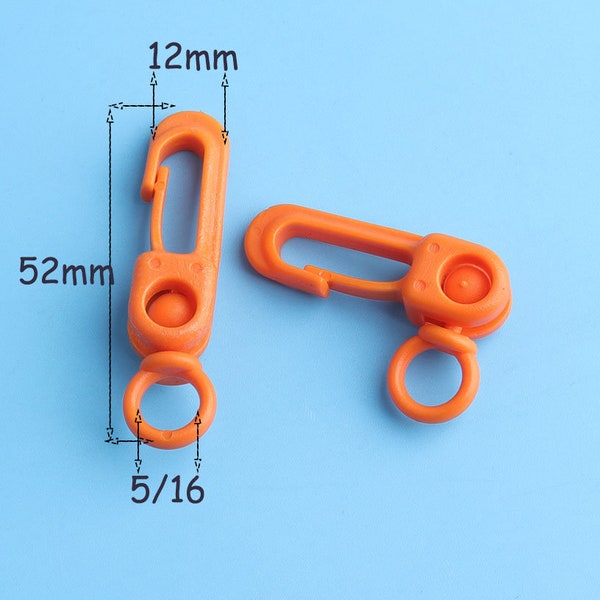 4pcs drehen Snap Haken - Kunststoff Dreh Snap Haken - orange Klettern Plastiktüte machen beweglichen Verschluss