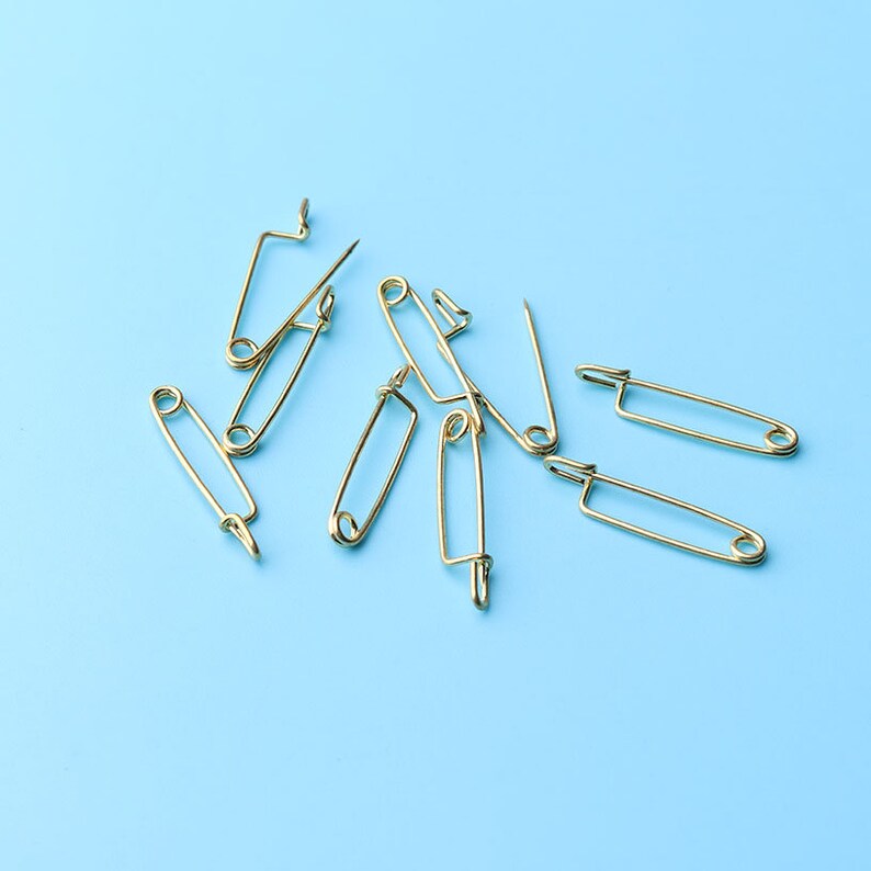 30pcs Gold Safety Pin Blanket Pins 1''inch Cooper Steel 5inches Craft