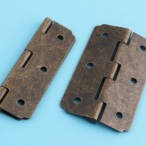 lente scharnier metalen doos scharnieren met bronzen kleur, 55 * 32 mm scharnieren voor een doos, scharnier hardware 6 stuks