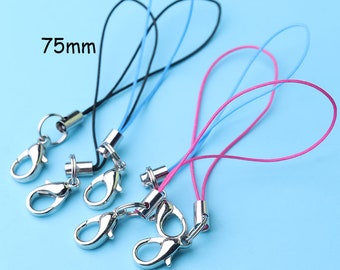 20pcs Cell Phone sznury smycz pasek telefon komórkowy lariat pasek przewód homara zapięcie Brelok breloczek do biżuterii tworzenie w trzech kolorach 75mm