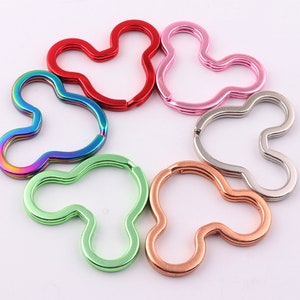 6pcs rainbow split Key Rings Key Chain Supplies,jump ring metal key ring charm,DIY leather Craft Key Fob Hardware