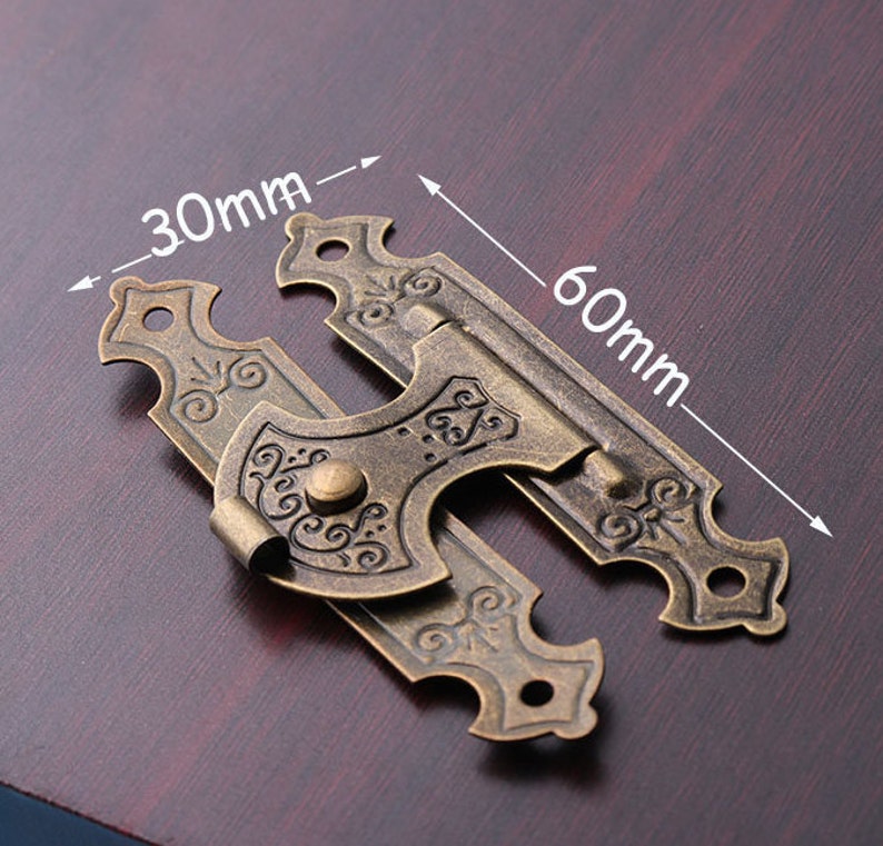 1set Vintage Hasp Bronze Brass Latches Wooden Box Hide Etsy