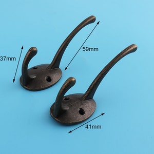 wall hooks zinc alloy metal hooks,5 pcs High quality Thick furniture hardware antique bronze hooks  coat hooks 59mm*41mm*37mm
