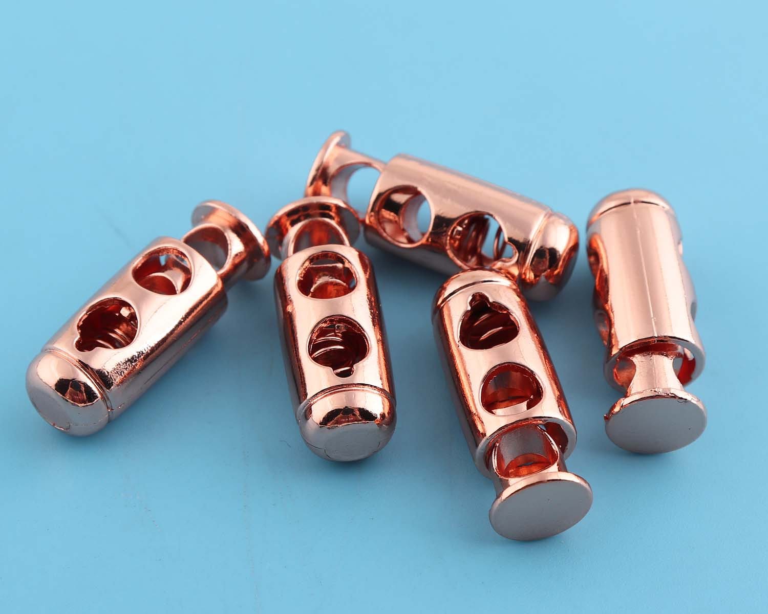 10pcs Metal Cord Lock With Rainbow/silver/rose Gold/gunmetal, Double ...