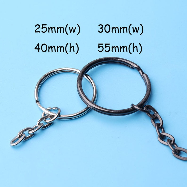 10pcs Spring Keychain Rings With Swivel Key Ring Connectors Etsy