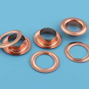 50sets 13mm inner metal Garment Eyelets Grommets with washer rose gold  for  Belt backpack bag eyelet decoration Diy Sewing Accessories