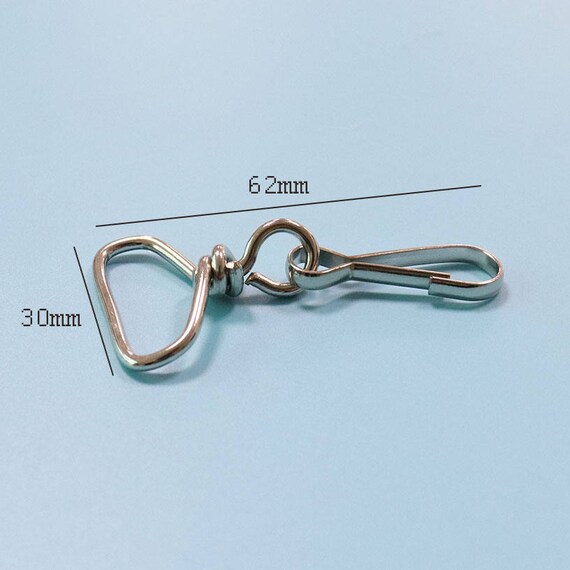 Spring Snap Silver Metal Lanyard Snap Spring Clip Hooks Snap Hook Come With D  Ring Purse Findings 6030mm Ffk8 