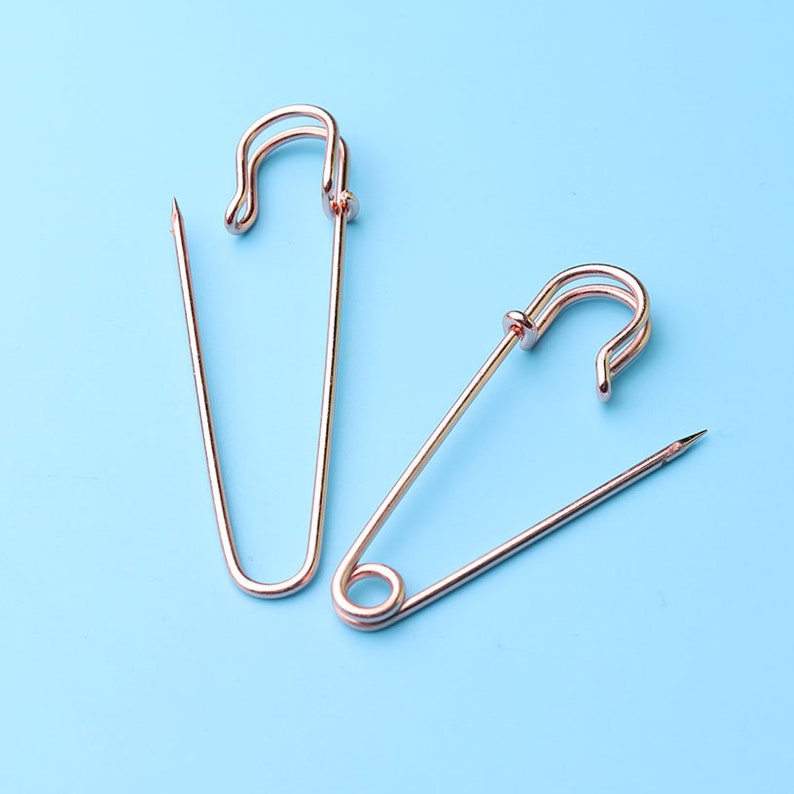 Large Safety Pin Diy Blanket Pins Rose Gold Craft Supplies Etsy