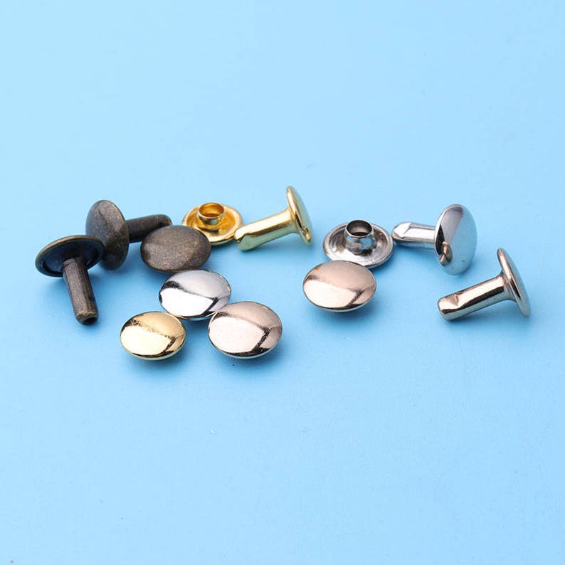 10 Pz Artigianale In Pelle Chicago Vi Solido Testa Rotonda Chiodo Borchie Rivetti Bullone Per Bagagli Vesti Borsa Cinghia Scarpe Cintura Decorazioni