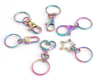 25 MM Rainbow Swivel Clasps pazur obrotowy sprężynowy hak brelok zawieszka brelok urok zapięcie homara torebka torebka sprzęt biżuteria tworzenie urok