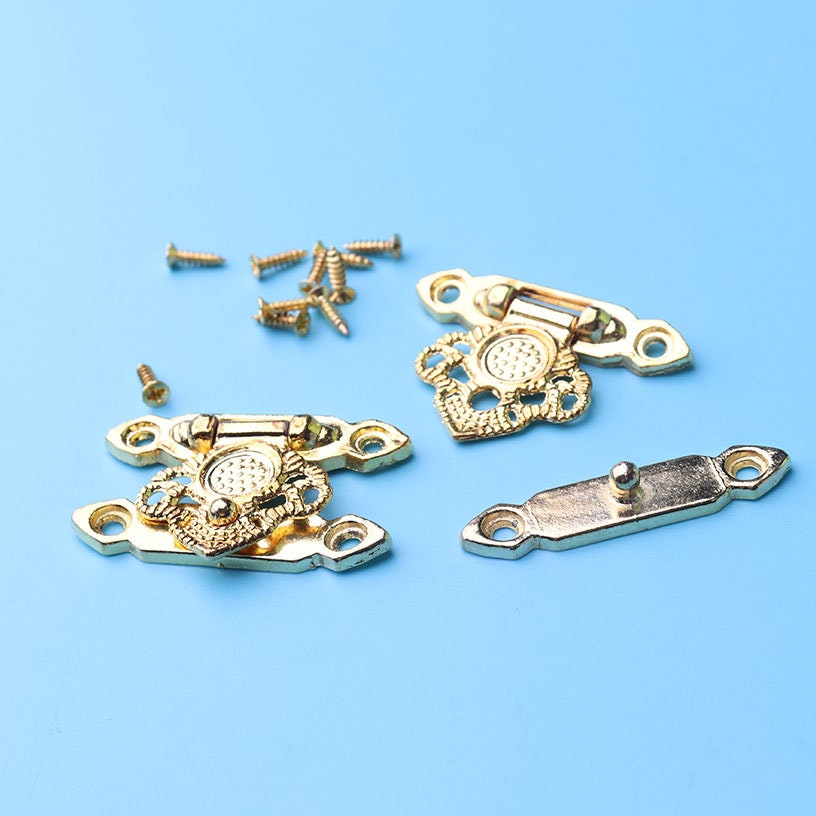 1sets Gold Brass Hasp Latch Classical Senior Flower Lock Catch Etsy