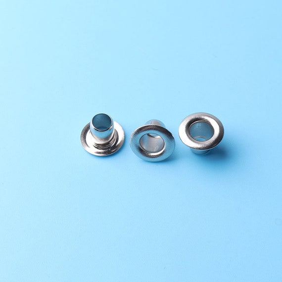uxcell100pcs 4.5mm Iron Eyelet Grommets Silver Tone w Washers for Clothes Leather