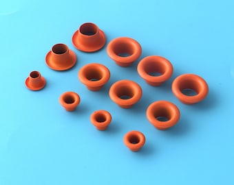 3-6mm pequeños ojales naranjas ojales con arandelas Grommets de metal remacha ojales de joyería de metal para el suministro de zapatos de cuero de tela purse de lona