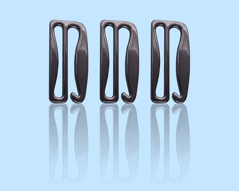 1838mm Gunmetal Swimsuit Bra Strap G Hooks Replacement Bra Strap Slide