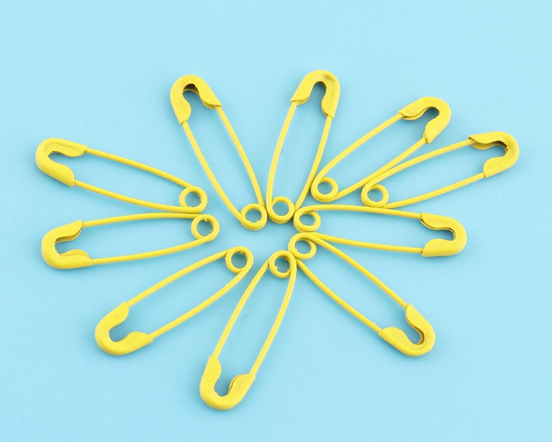 Safety Pin Metal Safety Pin Colorful Pinsyellow Color 120 Etsy