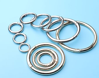 O ring Spring gate ring metal o rings spring ring clasp push gate Gold  Silver Snap Hooks 18mm 25mm 35mm 40mm 47mm 49mm 60mm 72mm