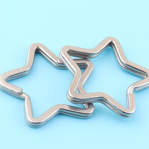 Stainless Steel Star Shape Split Key Rings 35mm silver key ring split ring jump ring DIY Accessory,Handbag key rings Split Ring for Keychain