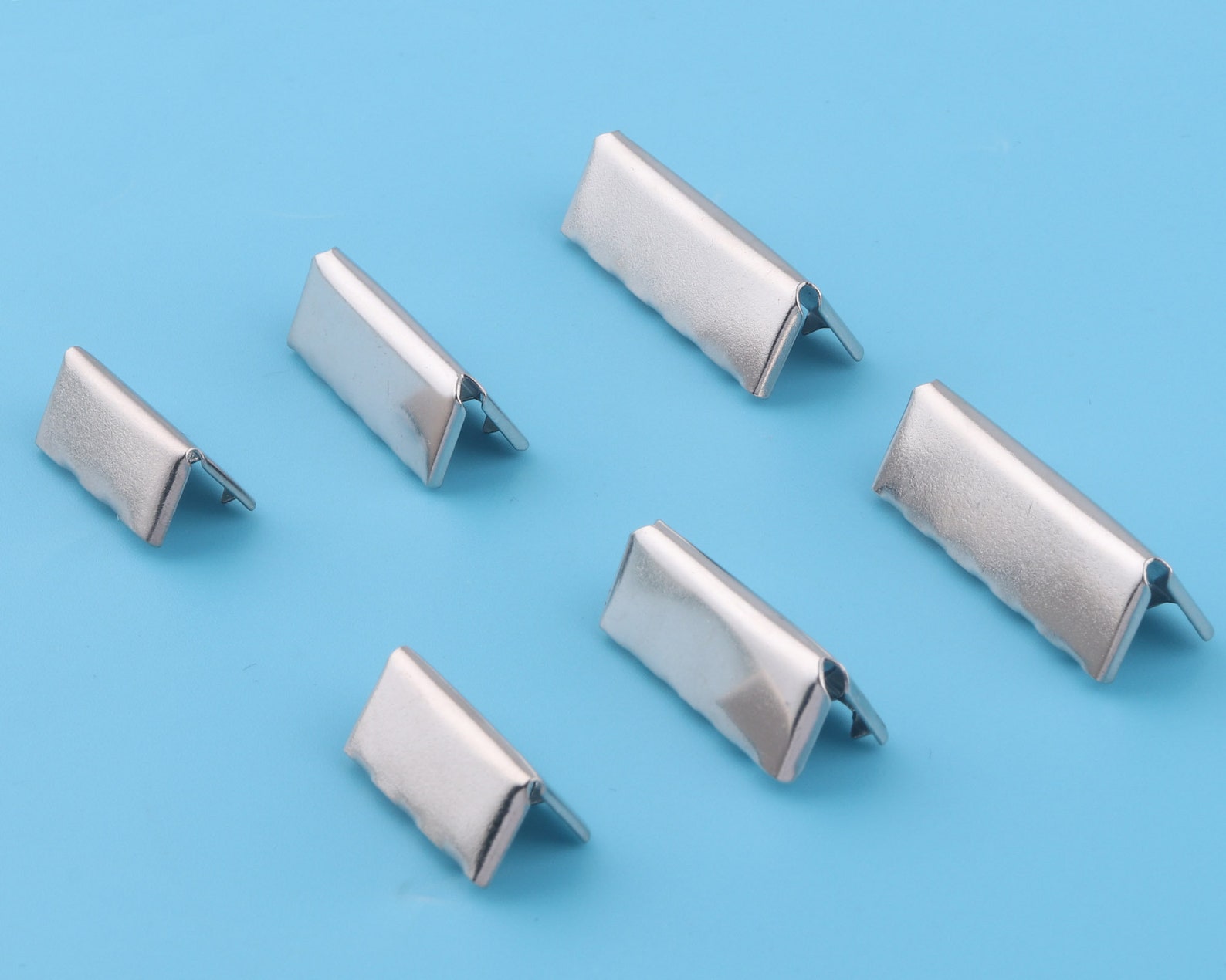 2032mm Silver Ribbon End Clamps With Loop,ribbon Cord Rope Clips End