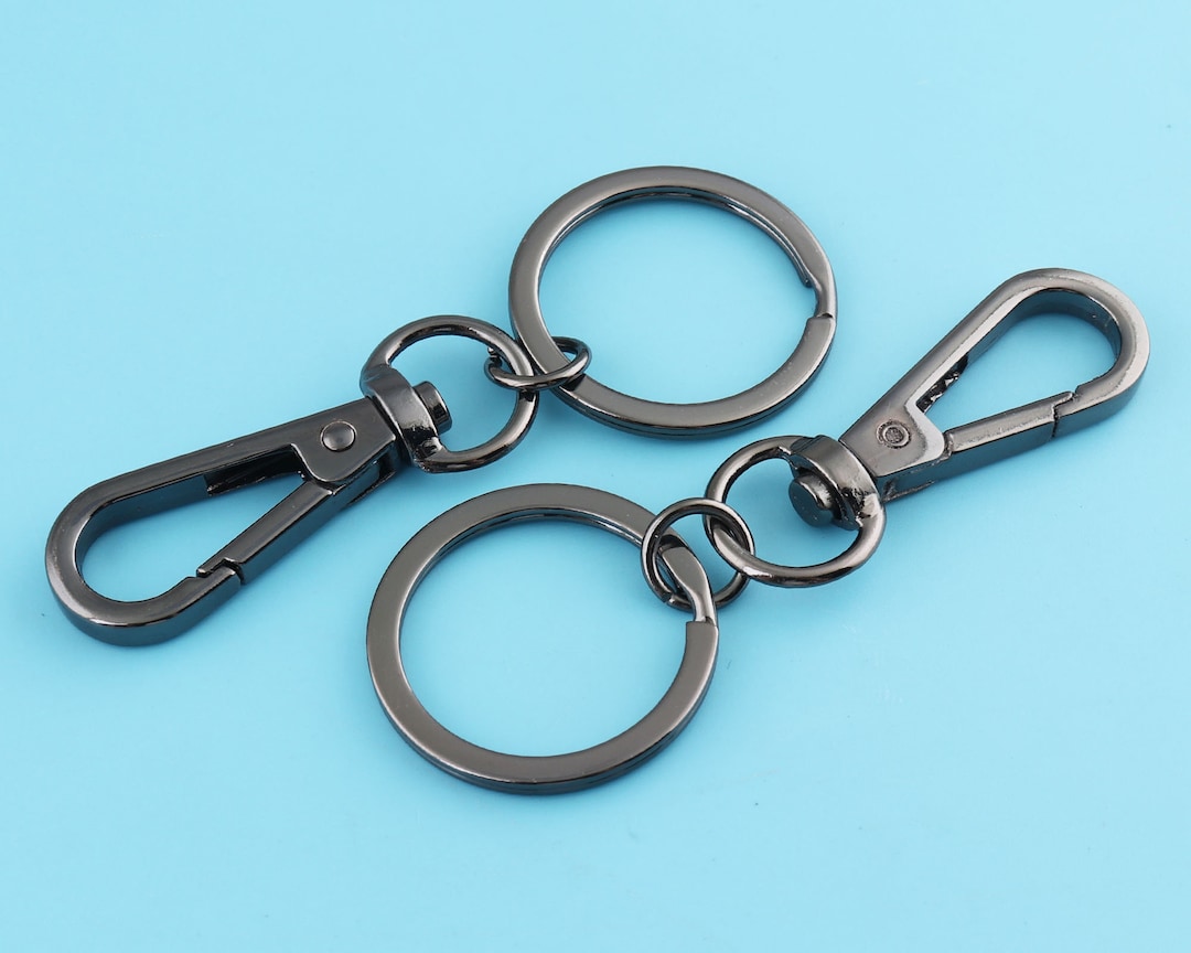 5 Key Chain Rings,key Chain Holder Gun Black Color ,swivel Clasp