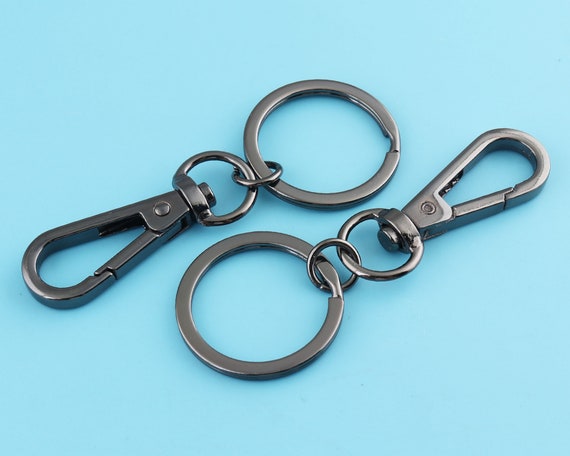 5 Key Chain Rings,key Chain Holder Gun Black Color ,swivel Clasp