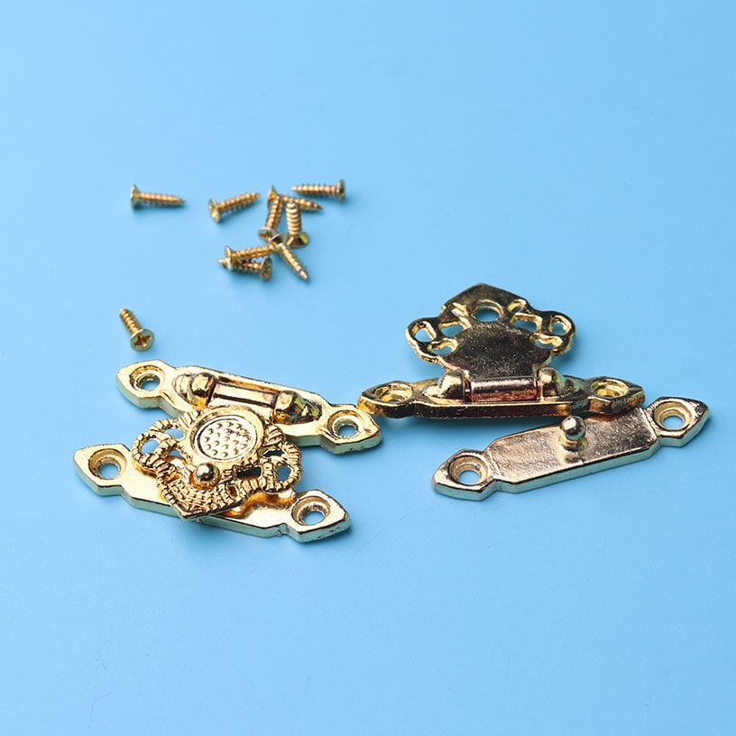 1sets Gold Brass Hasp Latch Classical Senior Flower Lock Catch Etsy