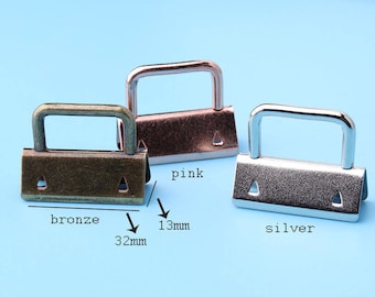 Seilclips Schlüsselanhänger 10 Stück bunten Metal Fold Over Strong Crimp Head Clips mit Loop für 13mm Round Elastic Drawcord Rope32*13mm-SJ2